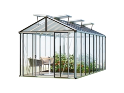 Invernadero GFP Hera 8, invernadero de cristal, 263 x 514 cm, estructura de aluminio, GFP Garten Freizeitprofi