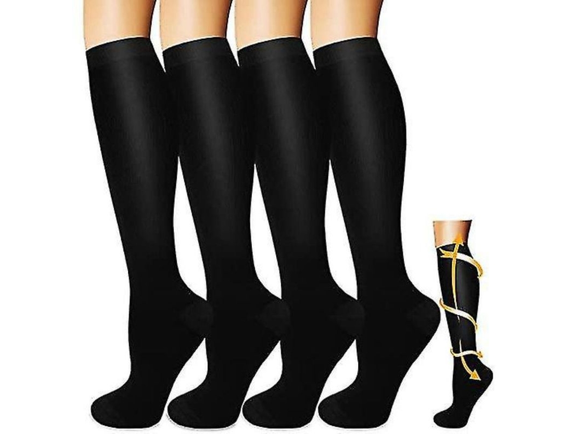 4 Pares Medias De Compresión Para Mujer Y Hombre Edema Varices Correr Erx S-m Set 3