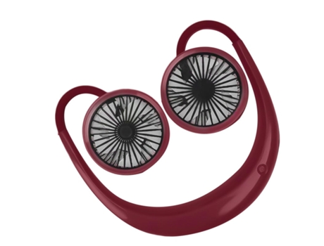 Mini Ventilador SLOWMOOSE Portátil con Correa para Cuello Rojo