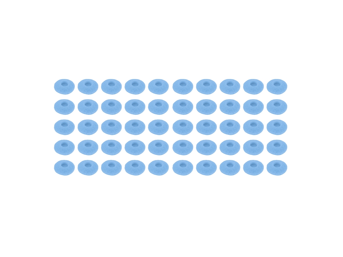 50 Fundas De Espuma Para Auriculares De 15 Mm, Tapas De Esponja De Repuesto Para Mp3, Mp4 Y Tabletas, Color Azul.