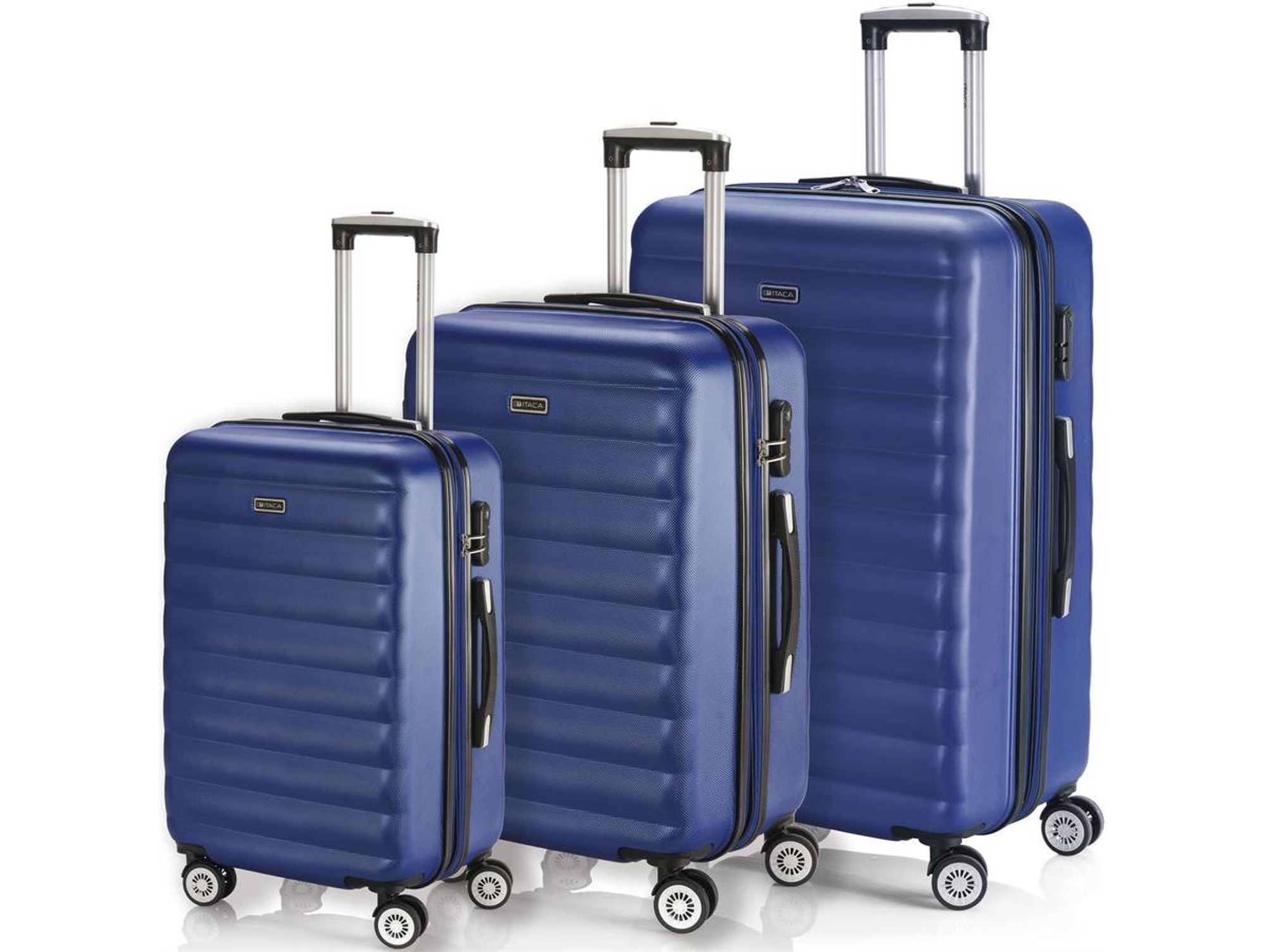 Conjunto de 3 Maletas de Viaje ITACA Extensible Azul (35/70/100 L)