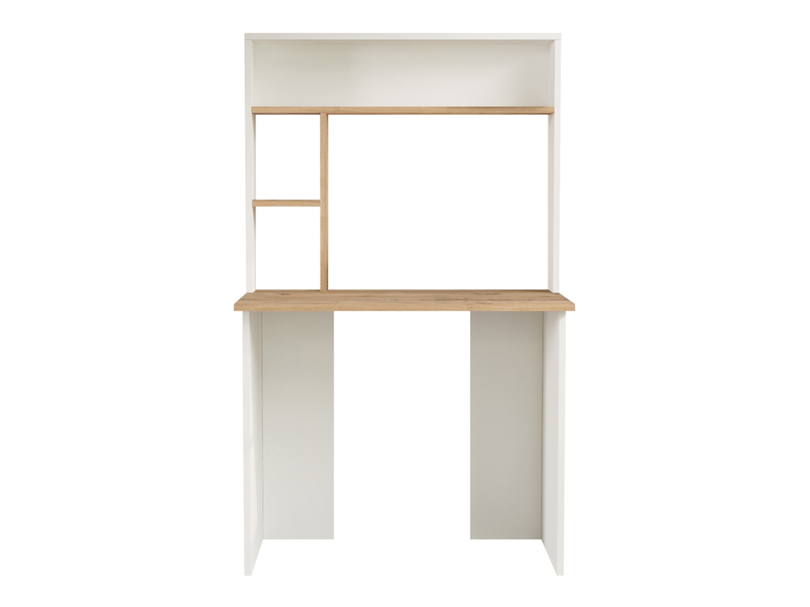 Escritorio Tópisa con estantería 149x90x52cm - Roble/Blanco [EN.CASA]