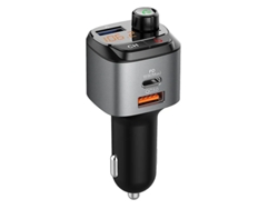 Transmisor FM Bluetooth con kit manos libres de carga Pd3.0 y Qc3.0 y pantalla de voltaje del automóvil YIZHOOD negro