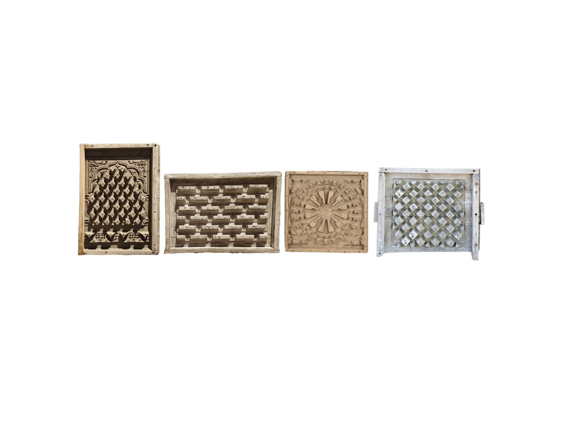 Set 4 Decoración Pared Cemento 68x8x50cm