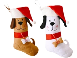 Medias Navideñas,decoración Navideña,medias Navideñas Para Colgar,calcetines Navideños,medias Navideñas De 2 Piezas Con Forma De Perro
