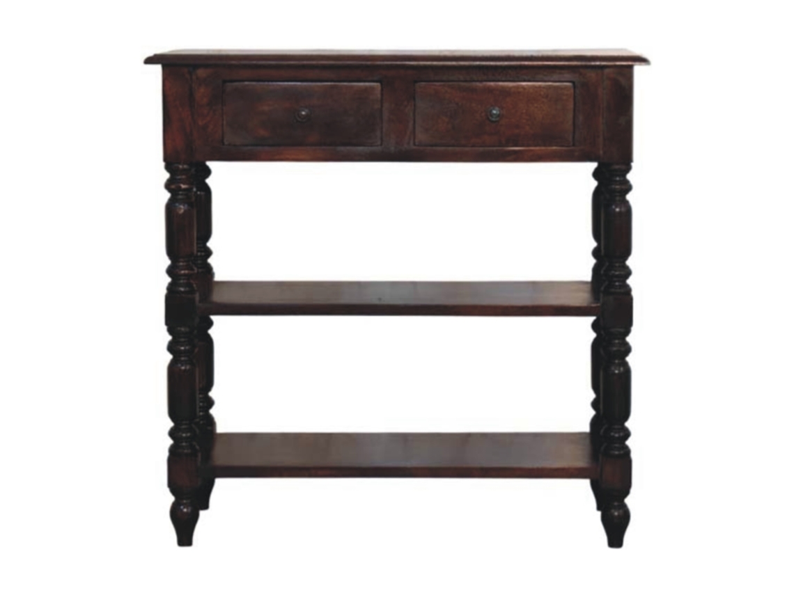 Mesa auxiliar de madera maciza de ARTISAN FURNITURE EST 1995 TM con patas de cerezo torneadas
