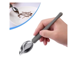 Set Cucharas Decoración Culinaria 2 Piezas Acero Inoxidable Para Postres Café Platos