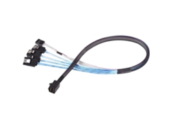 Cable Minisas Sff-8643 A 4sata De 7 Pines, Blindado Y Grueso, De 0,5 M Con Tira Lateral Para Tareas