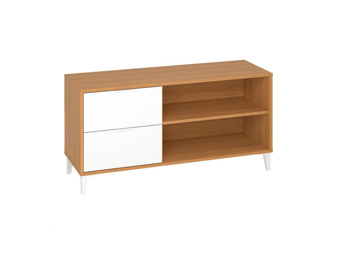 Mueble Tv Roble Dicnor MOMMA HOME (Blanco - Aglomerado -117x40x58 cm)