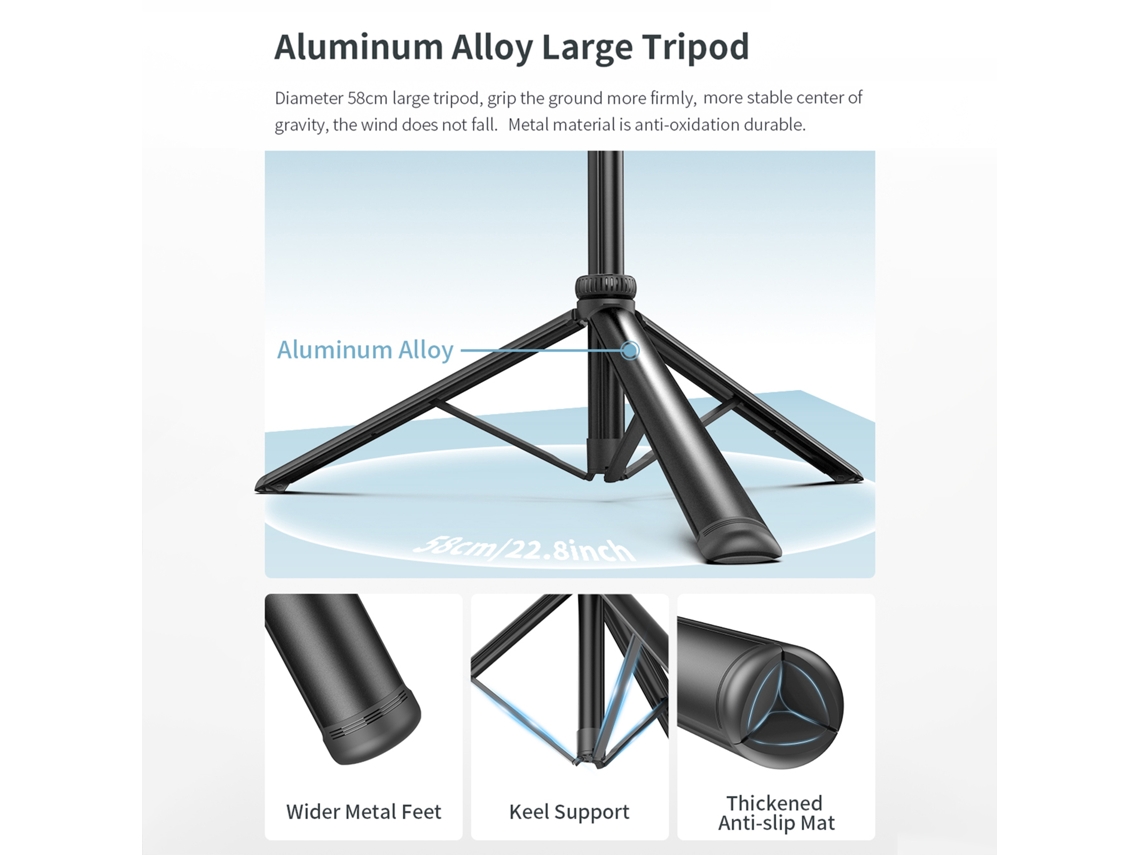 2026-palillo Selfie Plegable 233cm Ajustable Con Clip Para Teléfono Y Trípode Estable De Escritorio
