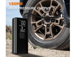 Compresor de aire portátil para inflar neumáticos, inflador de neumáticos portátil de 150 PSI con batería de 8000 mAh, bomba de aire eléctrica de BISBISOUS