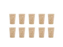 10 Tapones Cónicos De Corcho Natural Para Botellas De Vino (22*17*35 Mm)