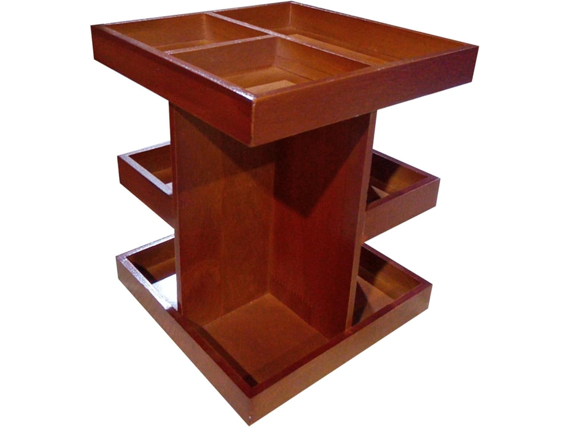 Organizador De Maquillaje Giratorio Para Ba O Y Lavabo Almacenamiento Madera Dormitorio Apartamento Encimera Cosm Ticos