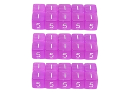 Jinwei-30 Dados Cubo De Plástico Transparente Colorido De 6 Caras En Ángulo Recto Para Juegos Morado