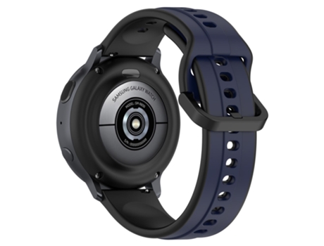 Correa de Silicona dos colores 20mm para Samsung Galaxy Watch Active2 44mm 40mm - azul medianoche/negro