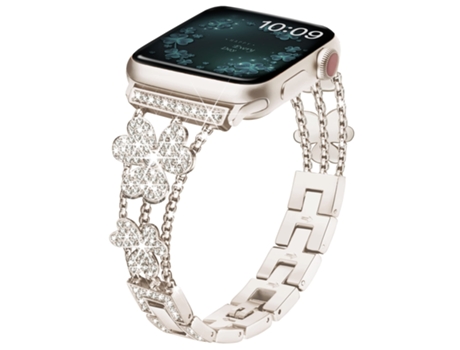 Correa para Smartwatch Caja de diamantes trébol de 3 hojas para Apple Watch Ultra 49mm y Watch Ultra 2 49mm / Series 9 y 8 y 7 45mm / SE 3 y SE 2 y...