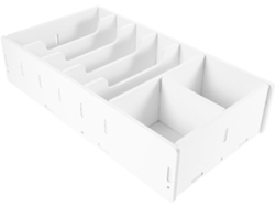 Caja Organizadora De Monedas Y Billetes Con Compartimentos De Pvc Espumado Blanco De Gran Capacidad.