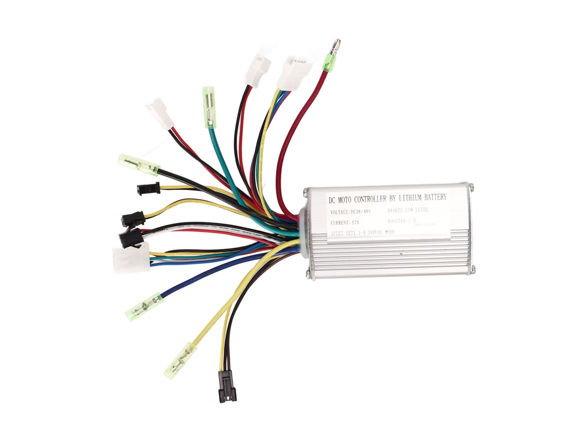Controlador de motor CC Rebe 36V 48V 17A com fiação para bateria de lítio de bicicleta elétrica