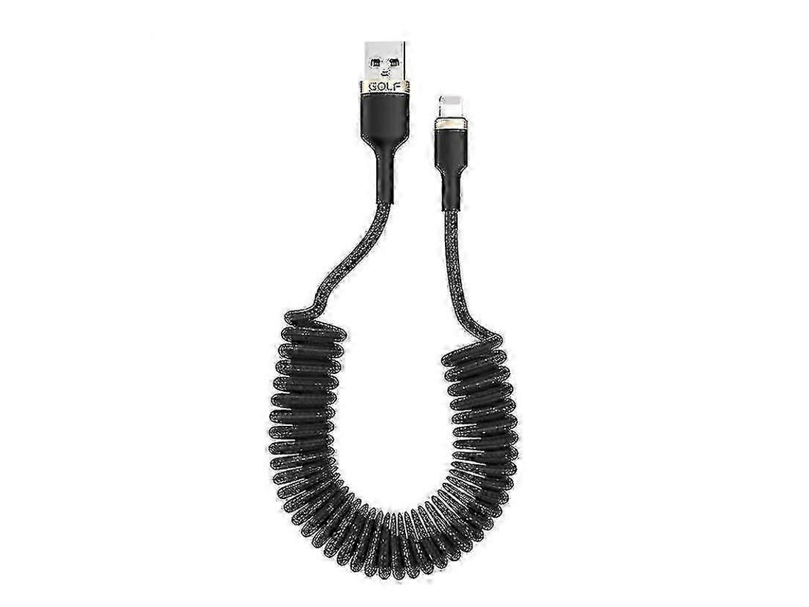 Cable de datos para coche, cable de carga retráctil con resorte, compatible con iPhone. Nostalgia88