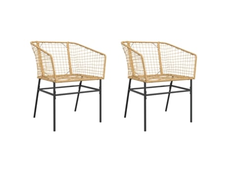 Conjunto 2 Silla De Jardín VIDAXL Marrón Poli Ratán