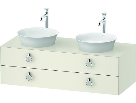 DURAVIT Tulip blanco, mueble de baño colgado en la pared, ancho 1300 x profundidad 550mm, con 2 cajones, con tirador, WT4993B