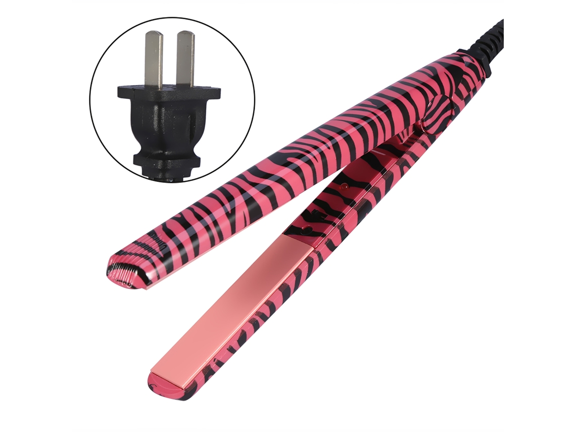 1pc Prancha De Cabelo Elétrica Portátil Para Alisar Cabelo Ferramenta De Estilo (vermelho Rosa)