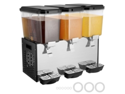 Dispensador de bebidas comerciales Succebuy de 18 l y 3 tanques para bebidas frías, jugos y hielo