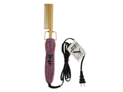Peine Eléctrico Caliente Para Alisar Y Rizar Pelo Conducción De Calor Uniforme Morado Brillo 110v Plug Us Para Hogar Y Barbería
