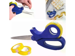 Tijeras y dispensador de cinta adhesiva transparente integrado, cortador de adhesivo, para Me Sa, ideal para pre-envolver GOKOCO