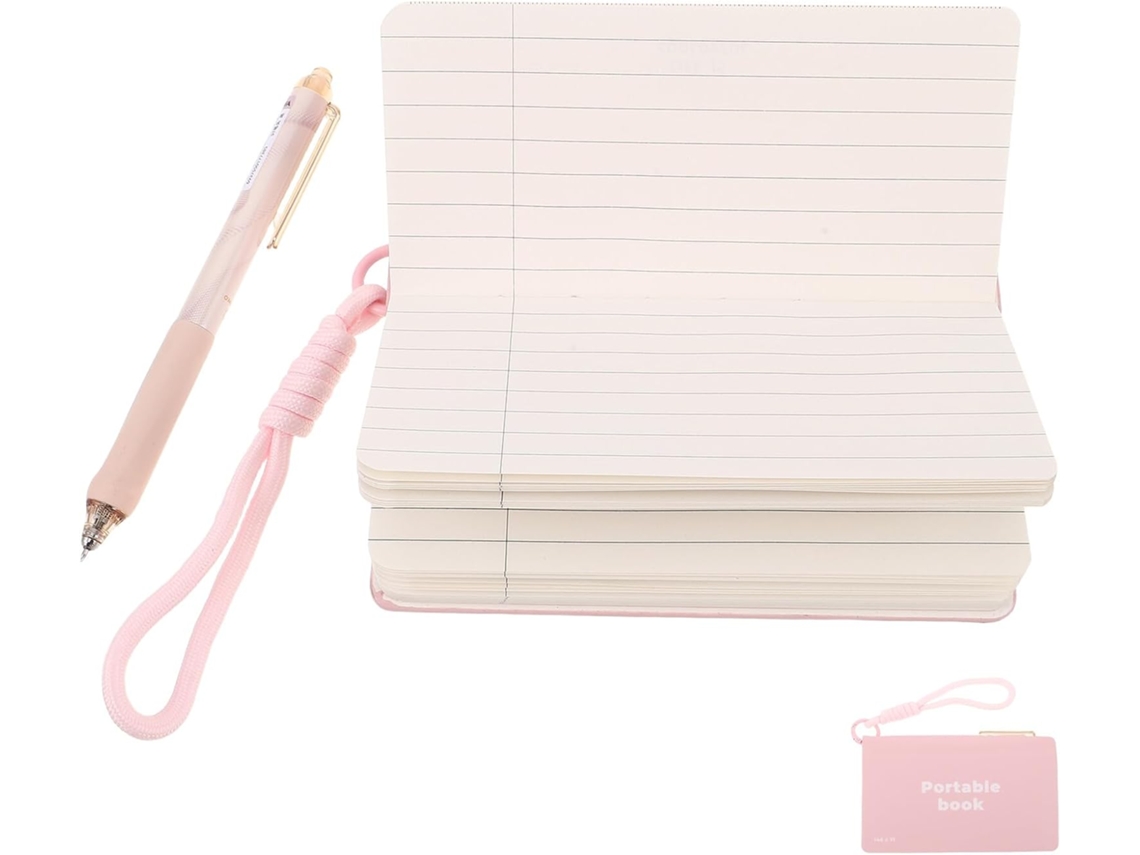 Pequeno Caderno De Bolso Rosa Pêssego Com Capa Rígida Em Pu, Mini Bloco De Notas Portátil Caneta Silenciosa
