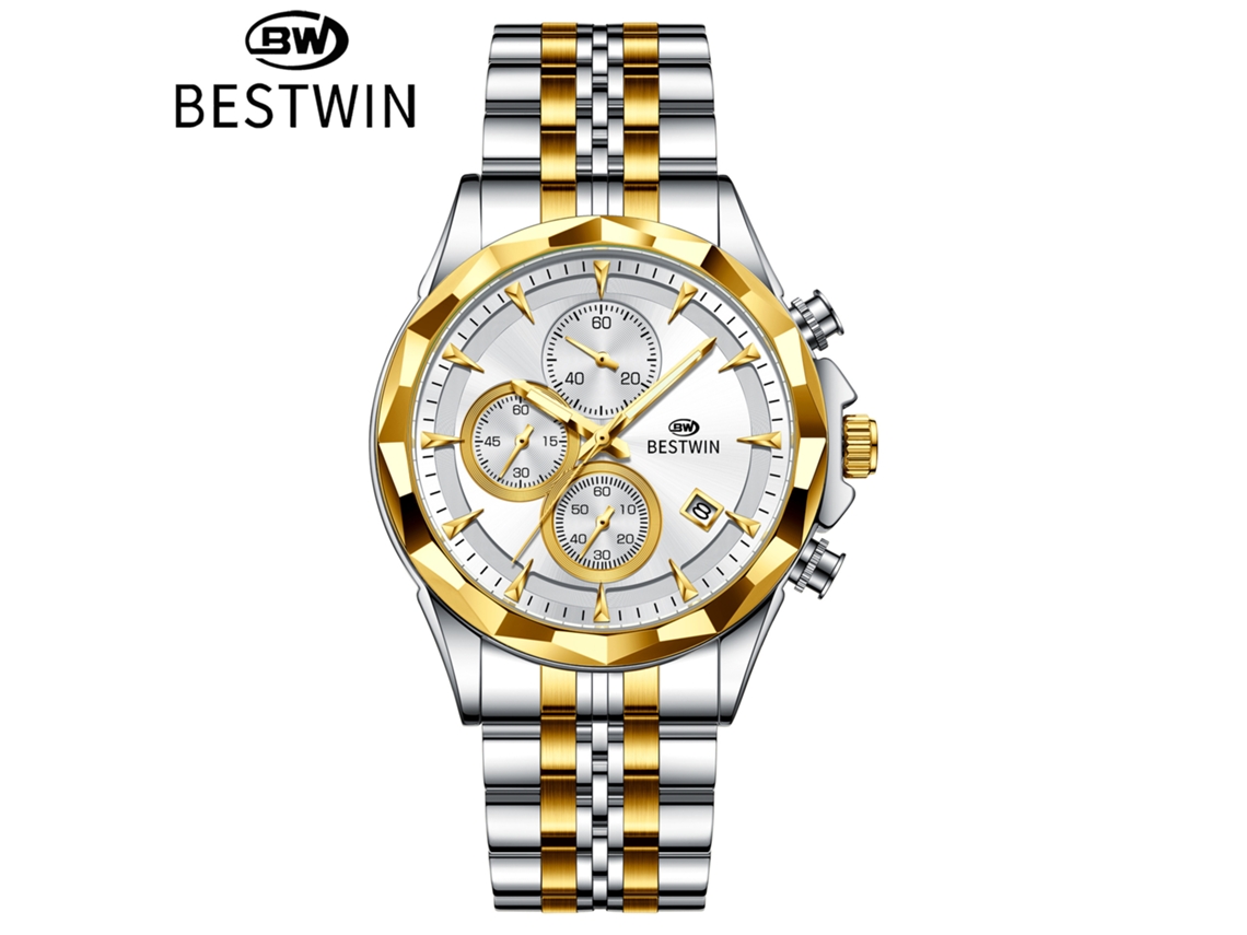 Reloj De Pulsera Personalizado De Seis Agujas Para Hombre (caja Bicolor, Color Blanco)