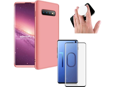 Carcasa, Protector y Popsocket Samsung S10 Plus Slim armor 360º Rosa
