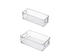 Organizador de plástico transparente para refrigerador, diseño multifuncional que ahorra espacio, organizador de biberones, versátil para almacenamiento.