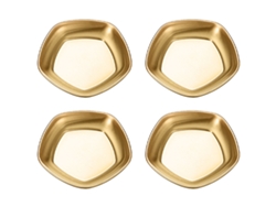 Juego de 4 platos laterales de acero inoxidable, dorados MEOIRUERY