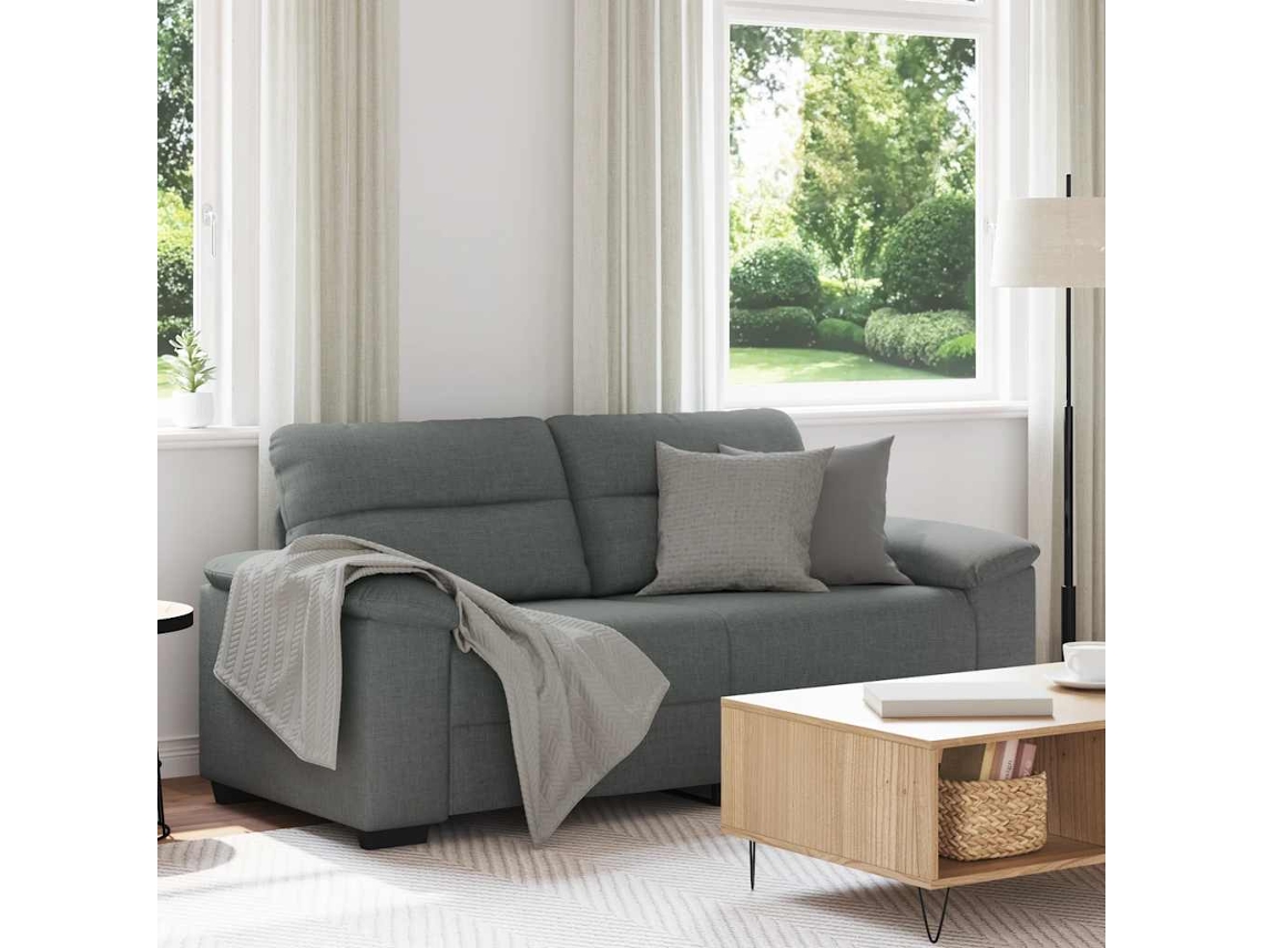 Sofá De 2 Plazas De Tela Gris Oscuro 140 Cm