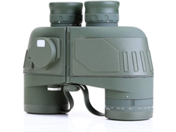 Binoculares marinos 10x50 militares IP68 con telémetro interno y brújula para navegación, deportes acuáticos, caza de aves, color verde militar.