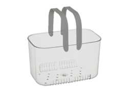 Cesta De Mano Transparente Con Asas Cómodas Y Orificios De Ventilación Para Un Almacenamiento Versátil De Frutas - Gris