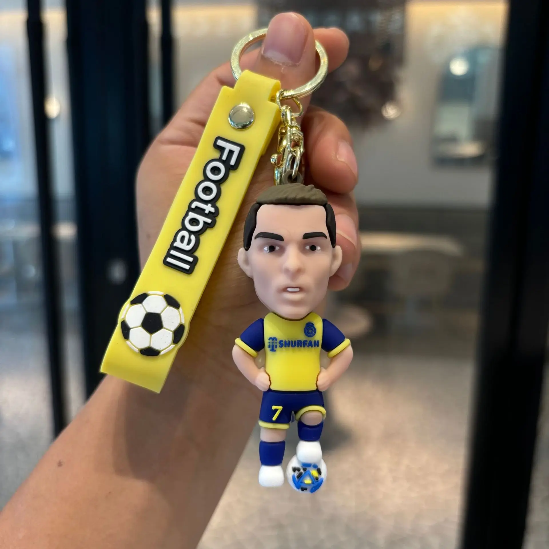Figuritas De Estrellas De Fútbol De Dibujos Animados, Llaveros, Adornos Para Mochilas
