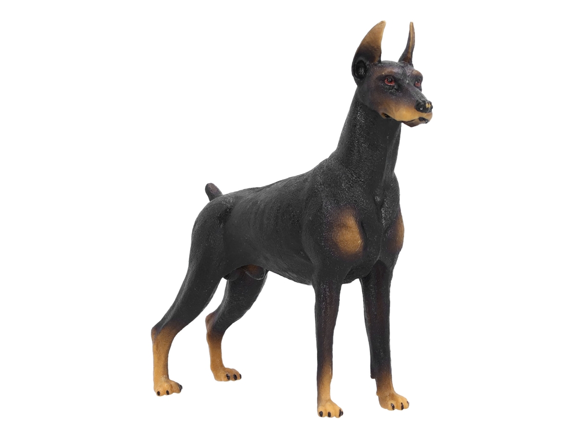 Brinquedo Educacional Modelo De Doberman Preto Figurina Simulação Animal Cute