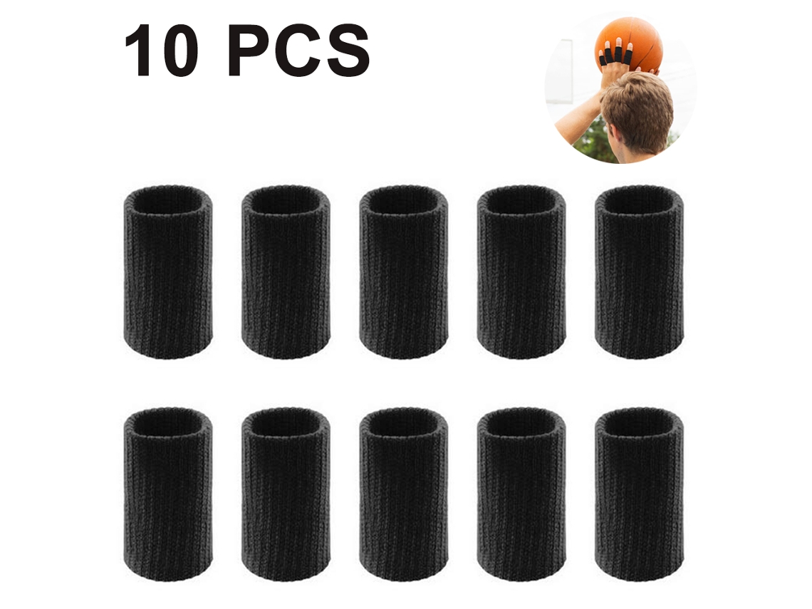 Set negro con 10 protectores de dedos, soporte para el pulgar, mangas protectoras de compresión elástica para aliviar el dolor Mdug