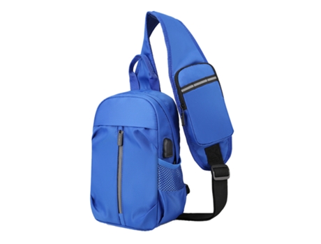 Bolso bandolera pequeño para hombre, mochila cruzada, mochila de viaje, mochila de pecho, bolso de hombro ligero para exteriores (azul)