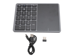 Teclado numérico inalámbrico de 22 teclas, Bluetooth 4.2 de doble banda y panel táctil, color gris oscuro.