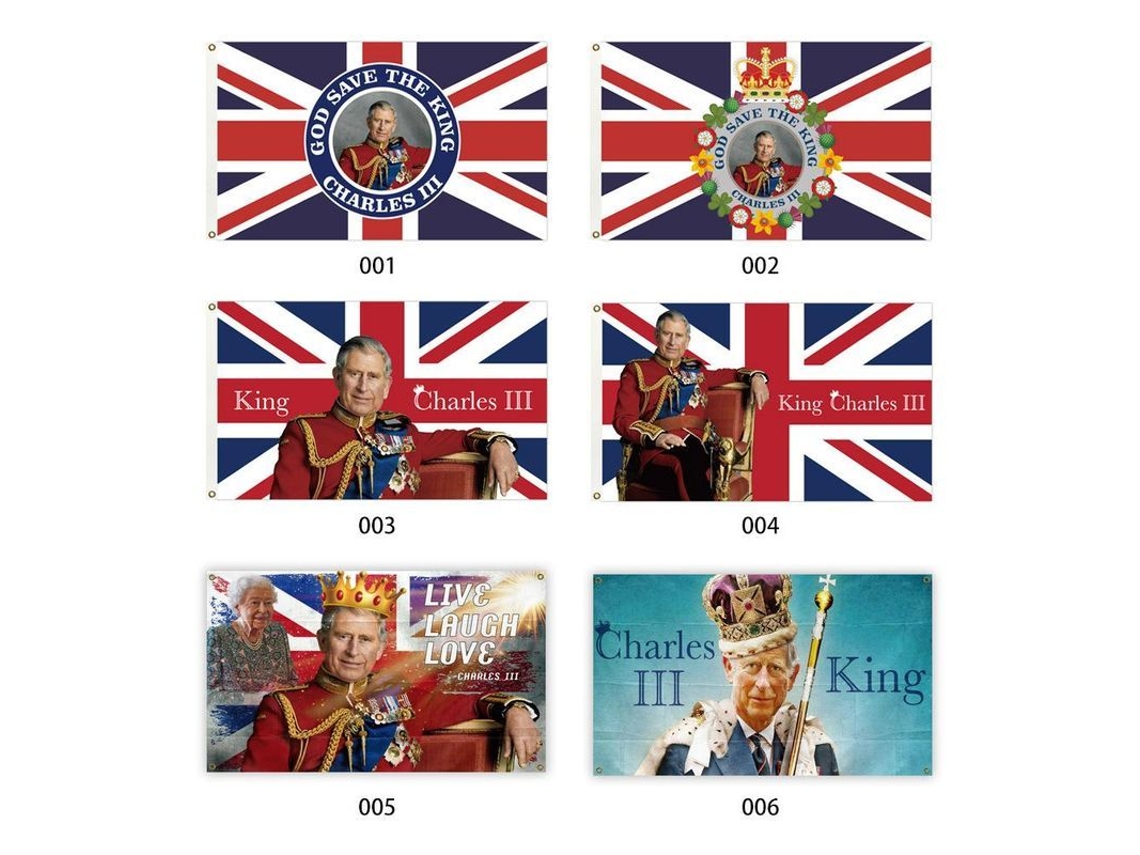 2026-bandera De La Coronación Del Rey Carlos Iii 90x150cm Union Jack Poliéster Resistente Al Clima Estilo 1