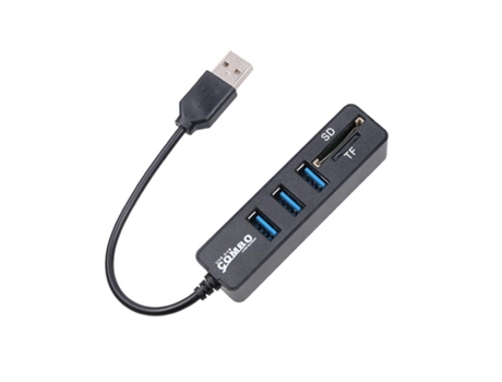Mini Lector de Tarjetas de Memoria USB 2.0 Hub USB Negro NORTHIX