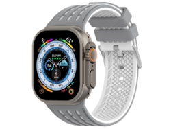 Correa de silicona FWINL para Apple Watch de 46/49/45/44 mm, transpirable, bicolor, con agujeros verticales