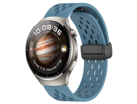 Correa de reloj inteligente para Huawei Watch 4 Correa de reloj de silicona de 22 mm con cierre magnético plegable (azul)