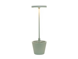 Lámpara De Mesa Led Recargable Y Regulable Poldina Reverso Sage Green Con Duración De Batería De Hasta 12 Horas. Ip65 Para Exteriores