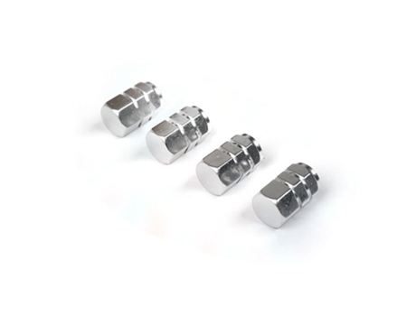 Tapas de válvula de aire de vástago de neumático de rueda de coche de aluminio antirrobo[Plata]
