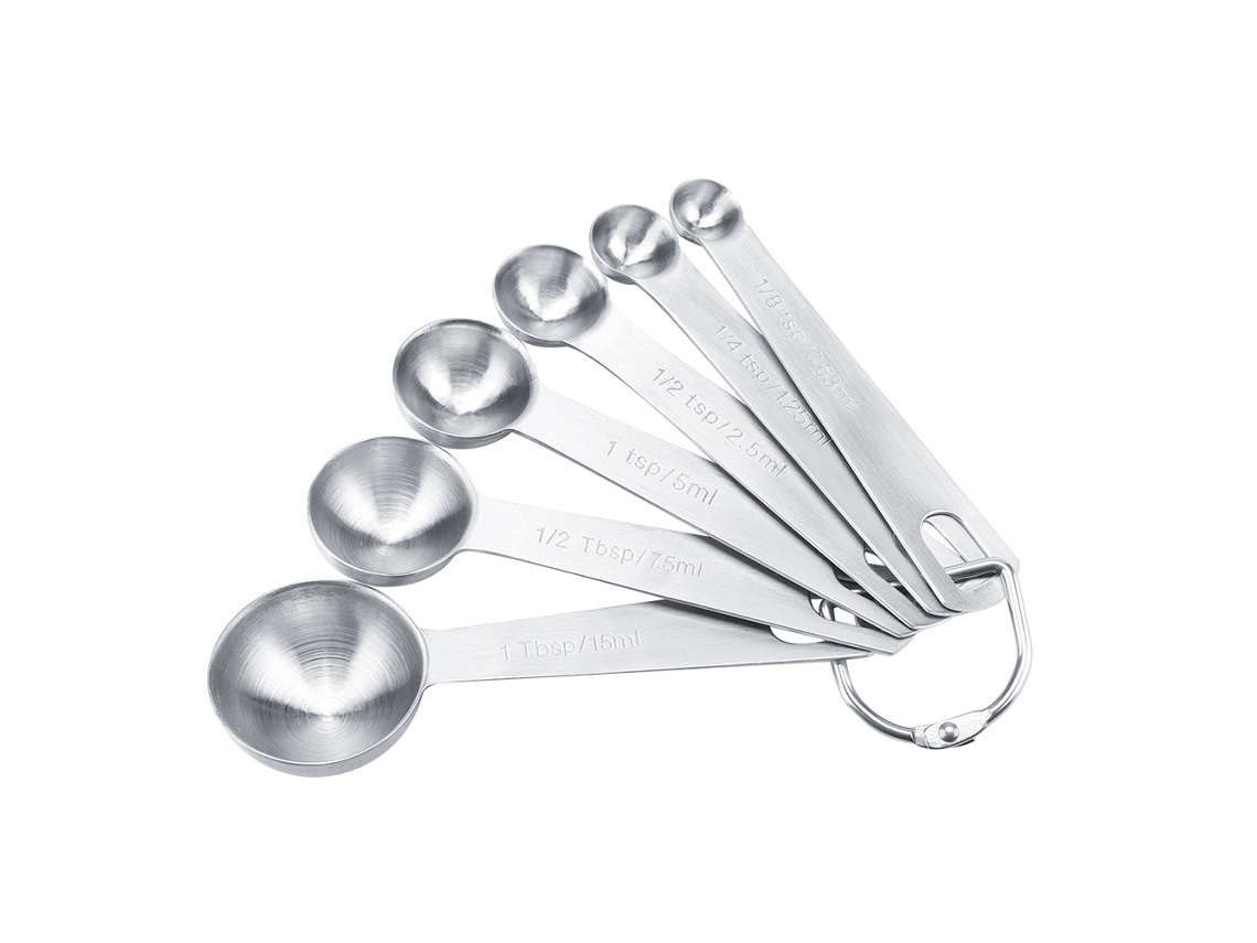 VVJIJILLY Conjunto de 6 colheres medidoras de aço inoxidável para café, condimentos, cozinhar e assar.