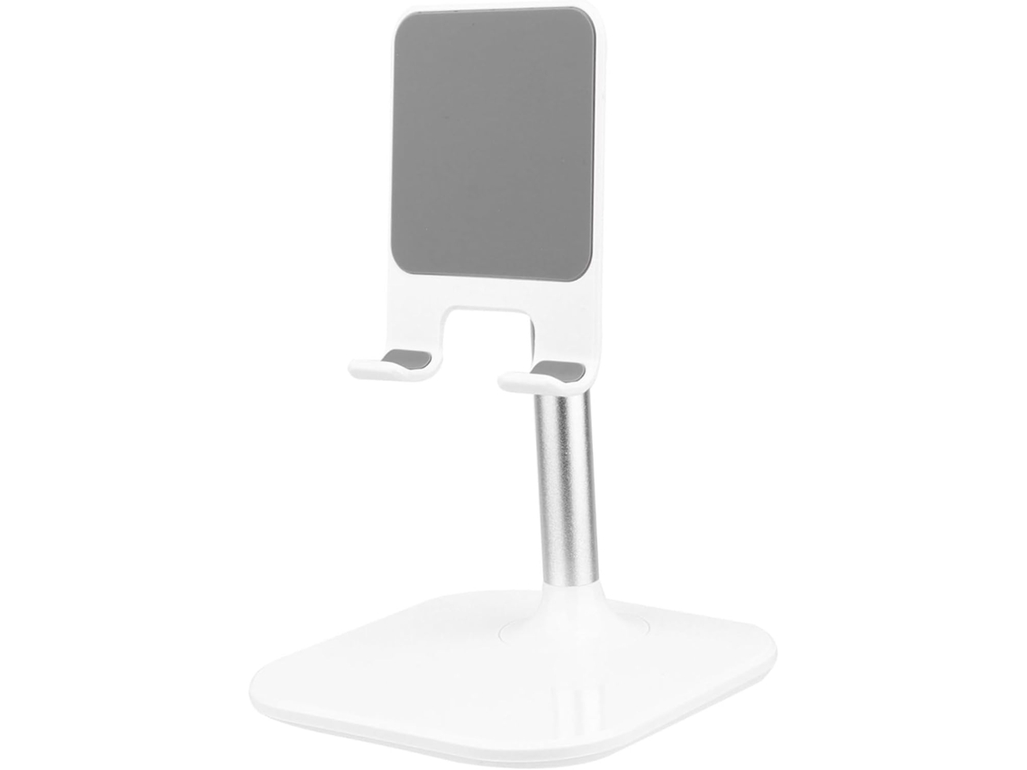 Soporte Telescópico Blanco Para Teléfono Y Tableta De Escritorio Con Manos Libres